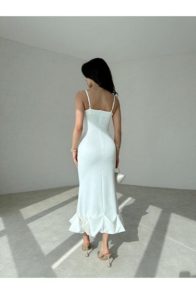 Afiş Butik Μίντι Φόρεμα με ασύμμετρη εφαρμογή - Καμπυλωτό στρίφωμα