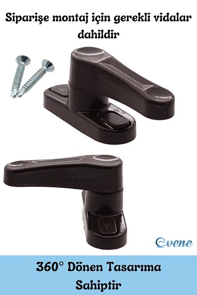 Evene Dark Brown Window Safety Lock 10 Pieces Children's Burglar Lock Pull-Out Metal Lock