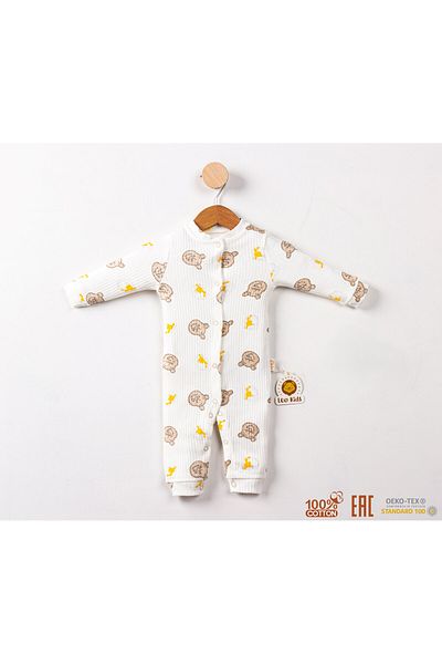 LEO KİDS Unisex Baby Jumpsuit - 100% Organic Cotton, Patterned, Newborn Outfit
