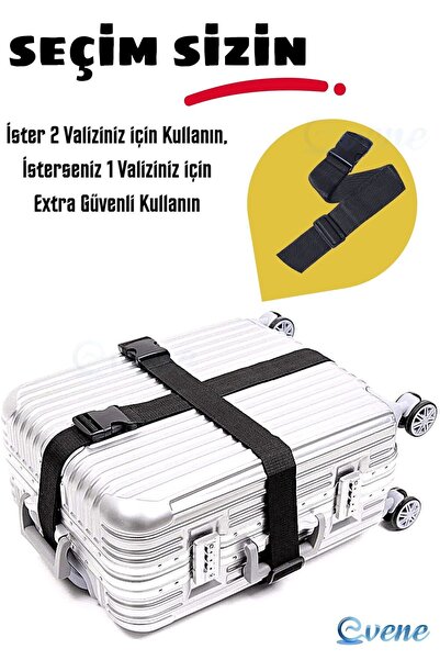 Evene Valiz Kemeri Bavul Kemeri Bavul Kilidi Valiz Kilit Siyah