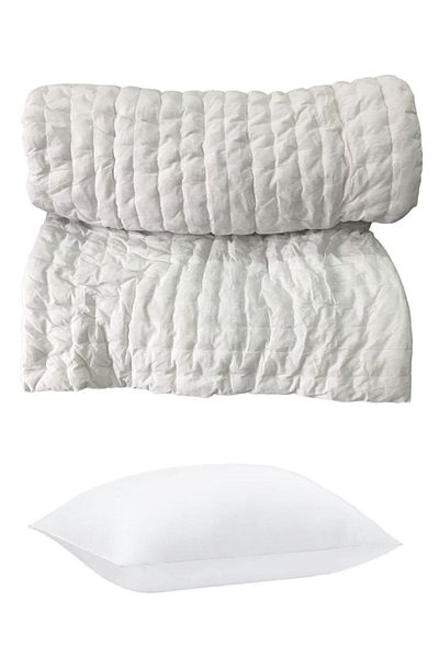 Pandogo Wool Single Quilt Organic Wool Filling Cotton Fabric 1 Piece Bead Fiber Pillow