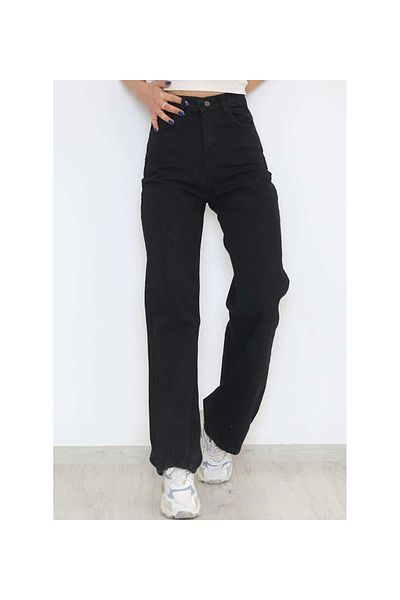 MAKRAS EXCLUSIVE Blugi Palazzo din lycra, negri, cu talie înaltă, cu picioare largi, roxana, anii 90