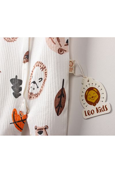 LEO KİDS Unisex Baby Jumpsuit - 100% Organic Cotton, Patterned Newborn Outfit
