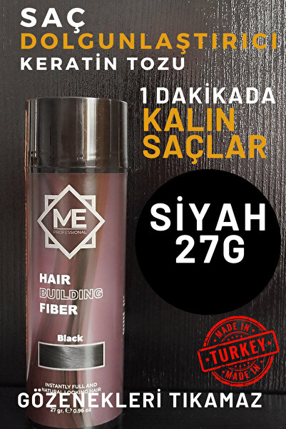 ME PROFESSIONAL Saç Dolgunlaştırıcı Keratin Fibers SİYAH 27GR, Topik Saç Tozu...