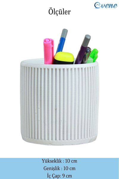 Evene White Color Desk Pen Holder Organizer Pen Holder Model 1