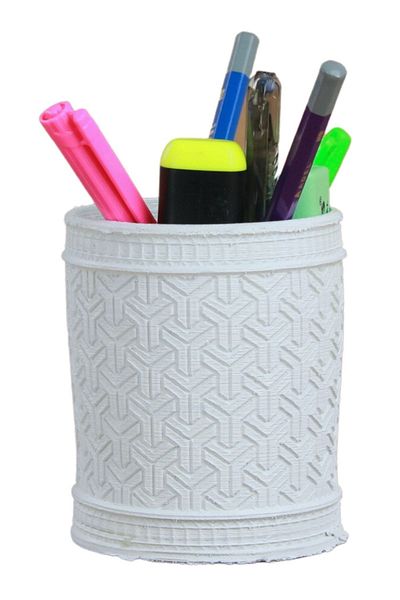 Evene Pen Holder White Color Desk Pen Holder Organizer Pen Holder Y Patterned Model