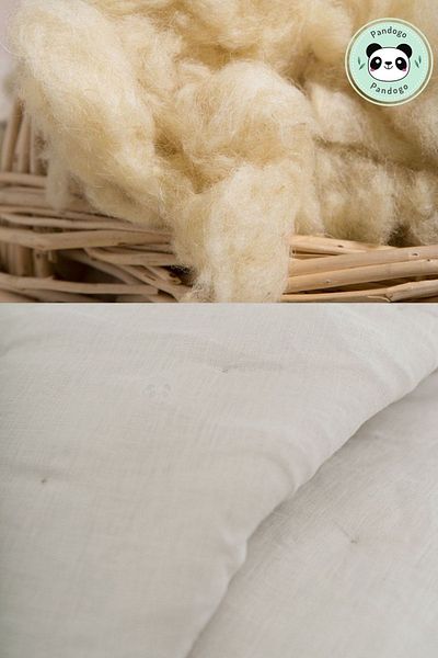 Pandogo Wool Single Quilt Organic Wool Filling Cotton Fabric 1 Piece Bead Fiber Pillow