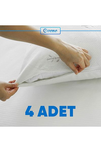Evene Inner Pillow Case with Zipper 4 Pieces Anti-Sweat Cool Keeping Airable Cushion Cover