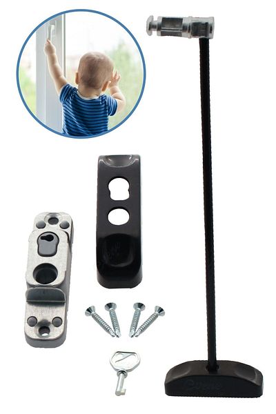 Evene Black Window Lock with Rope Children's Safety Security Burglar Pimapen PVC Door Baby Pimapen Lock