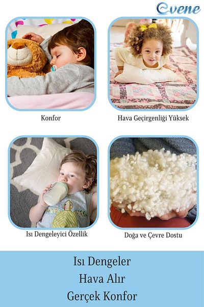 Evene Baby Bead Wool Pillow Pure Natural Children's Sleeping Pillow Merino Wool Antiallergic Special Hygienic with Bag