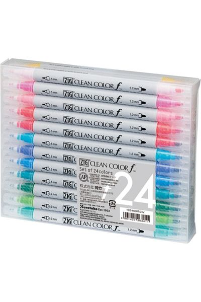 Zig Clean Color F Double Tip Pen 24 Color Set