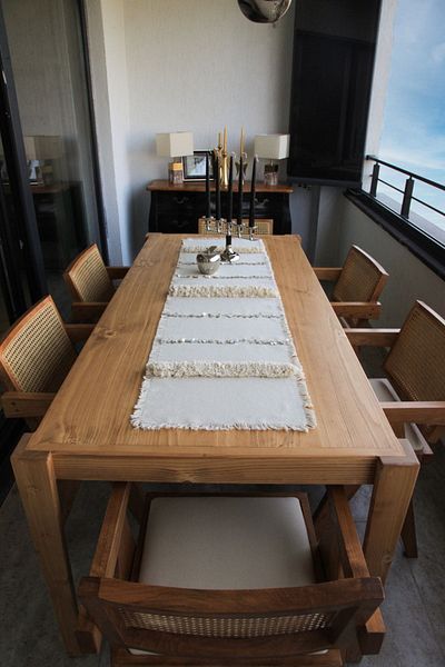 Concept Dekor Boho Runner Διακοσμητικό Χειροποίητο Ασημένιο Παγιέτες Λινό Παρουσίαση Τραπέζι Bohemian