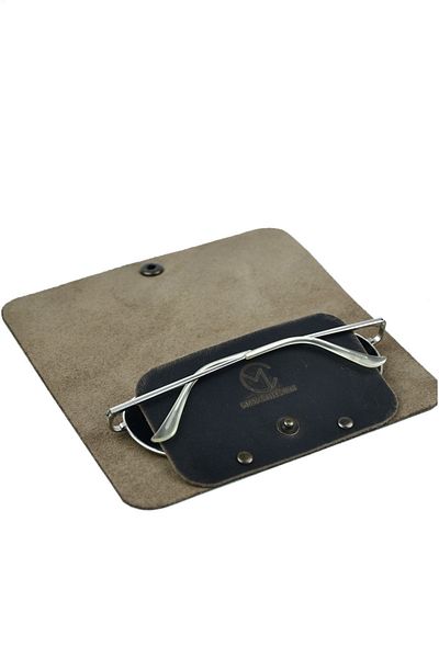 Mess collection Handmade Genuine & Genuine Leather Minimal Sand Color Glasses Case & Glasses Case/Gift Items