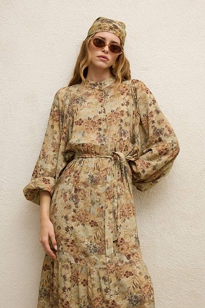 Manuka Vintage-Kleid aus Viskose mit Ballonärmeln