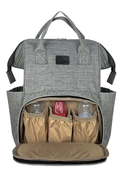 Stylo Star Mother Baby Care Backpack Thermos Bag - Gray