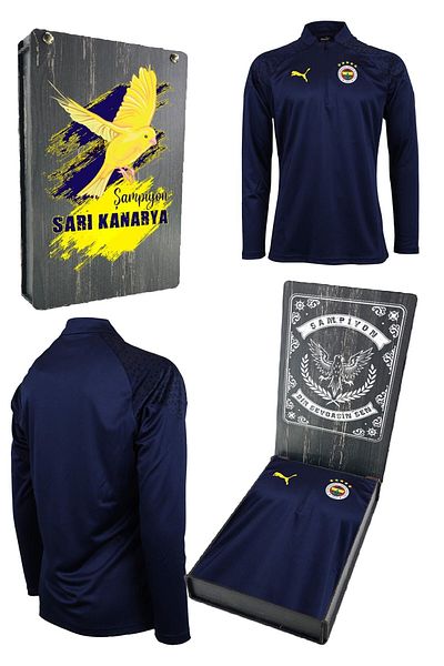 Fenerbahçe 23/24 A Team - Hoca Navy Blue Ξύλινο κουτί ιδρώτα με μισό φερμουάρ