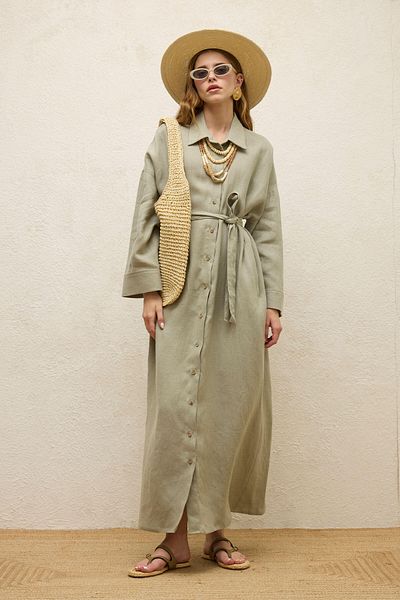 Manuka Çağla Leinenkleid