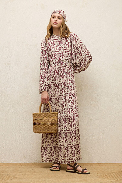 Manuka Φόρεμα Sage Viscose Balloon Sleeve