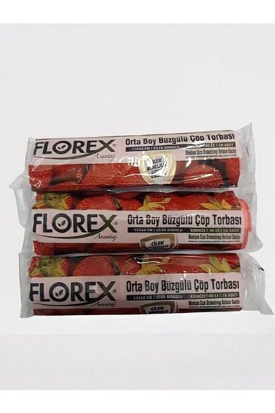 Florex Drawstring Medium Garbage Bag Strawberry Scented 3 Pieces