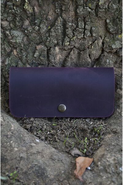 Mess collection Ручна робота, натуральна шкіра, мінімалістичний фіолетовий чо...