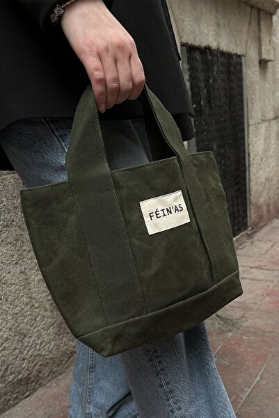 feinas Waxed Canvas Handbag - Khaki (31x25cm)