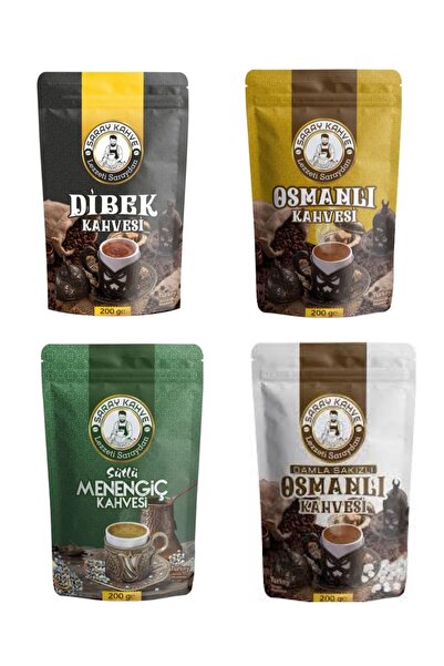 SARAY KAHVE 4’lü Set | Osmanlı Kahvesi-dibek Kahvesi- Sütlü Menengiç Kahvesi-...