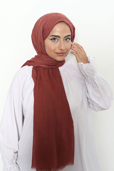 Mizge Scarf Bambu Kraş Kiremit