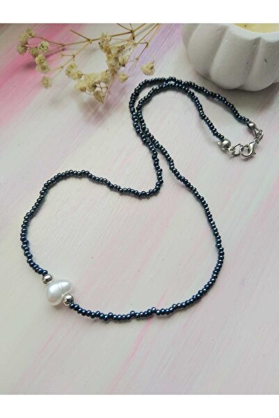 nasclaycollection قلادة من اللؤلؤ على شكل قلب وخرز رملي