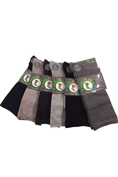 Dündar Men's Assortment Diabetic Bamboo Seamless Non-Squeezing Socks 6 Pieces