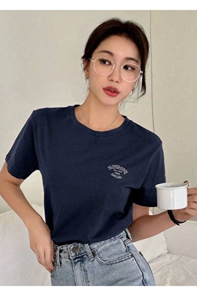 BETİLİNA Lacivert Sunshıne Geniş Kalıp T-shirt