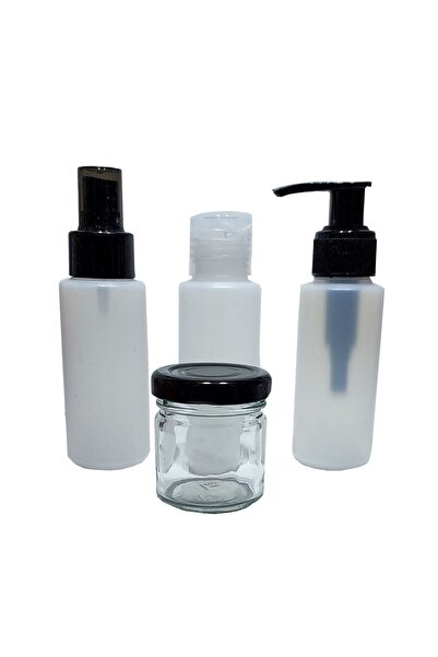 Paradise 4 Lü Seyehat Boy Boş Plastik Şişe Seti Krem Ve Vazalin, Sabun,kolony...