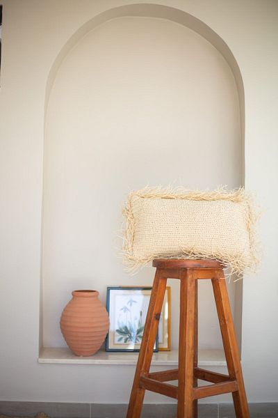 Bohemart Σχέδιο μαξιλαριού Boho Raffia Krafd Handmade Throw Pillow Filled