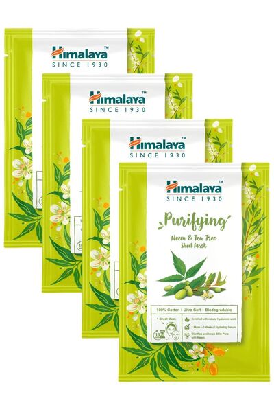 Himalaya Since 1930 Arındırıcı Kağıt Maske, Neem, Çay Ağacı, Hyaluronik Asit,...