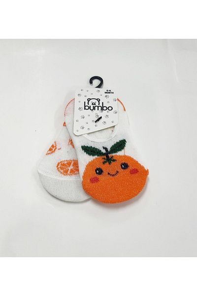 Bumbo Orange 2-Piece Baby Ballerina Socks