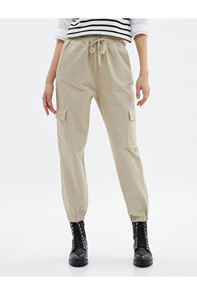 Koton Kalhoty Jogger Cargo Gabardine Fabric Pohodlný střih kapsy Bavlna