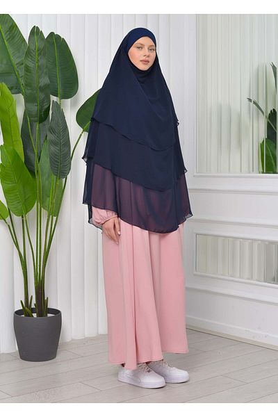 Modamix Chiffon Shawl Ready-made Veiled Practical Scarf Hijab Hijab 3 Layers - Cover Souffle 827