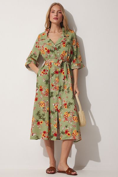 Happiness İstanbul Geblümtes Sommer-Hemdkleid aus Viskose
