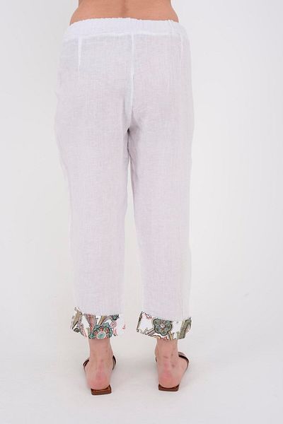 Park Moda 7651 BELT DETAIL CARROT LINEN PANT