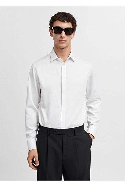 MANGO Man 100% bavlna slim fit košile
