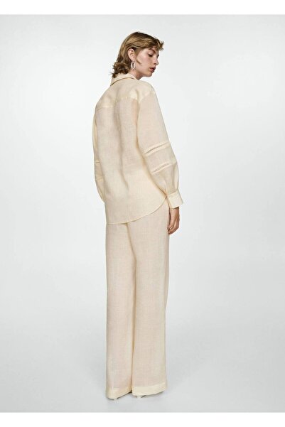 MANGO Woman İşleme detaylı rami gömlek