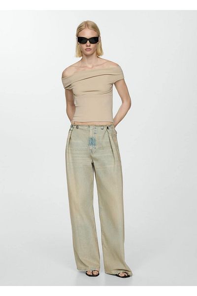 MANGO Woman Szuper széles szárú Jean nadrág