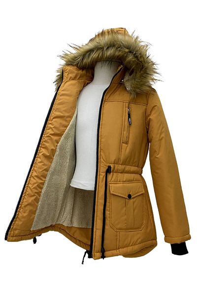 Asortik Kids Jachetă impermeabilă pentru copii, unisex, căptușită cu blană artificială, cu glugă detașabilă