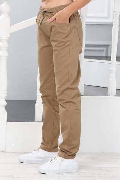 Asortik Kids Sports Cut Elastic Waist Slim Leg Children's School Trousers