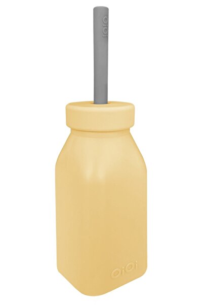 OiOi Silicone Bottle+Straw 11X23,5X5,8 cm Mellow Yellow / Powder Grey Yellow ...