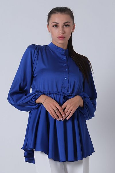 Feminist Elastic Sleeve Satin Tunic - Waist Tied, Saks44510418