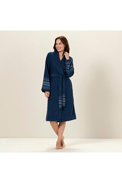 Chakra Derin Unisex Bornoz Marın Mavı/aqua