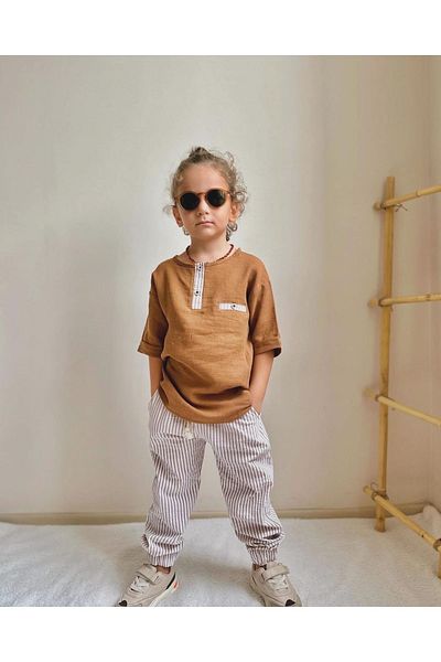 YİGİT BUTİK Костюм за момче от ленен плат Yigit Boutique