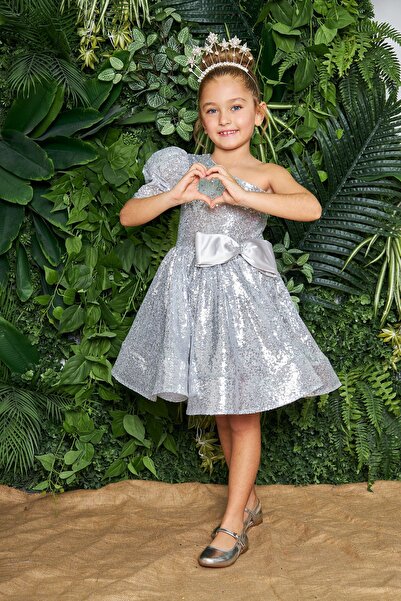 zühre balaban rochie de seara pentru fete cu paiete de culoare argintie