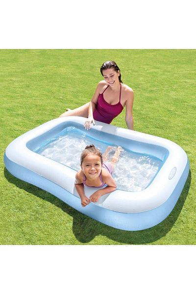 BYCEGU Ih57403 166X100X25 cm Inflatable Soft Bottom Rectangular Knuckle Shime Water Pool Play Pool
