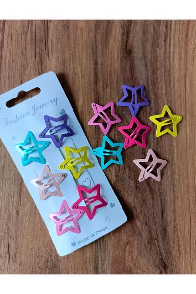 NİLZ Set of 6 Colorful Star Snap Buckles